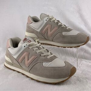 New Balance 574 Road Running Shoes Men 11 D Women’s 12.5 D Width Pink And‎ Cream